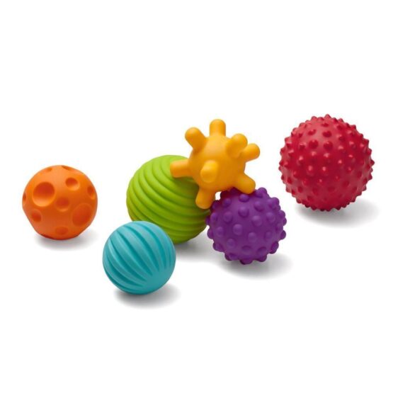 Textured Multi Ball Set – 6 Piece Sensory Teether Balls